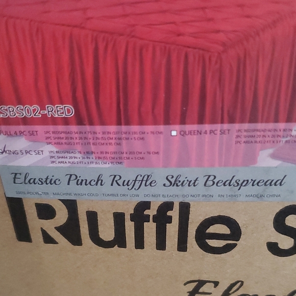 Red Ruffle Comforter Bedding Red - Picture 5 of 9